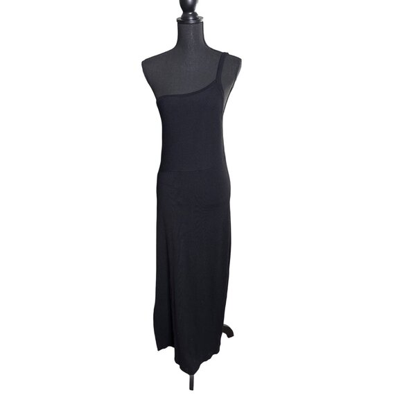 House of Harlow 1960 Women's Black One Shoulder Slinky Knit Maxi Dress L - Picture 1 of 10